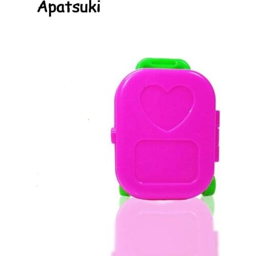 Doll Accesssories Plastic 3D Cute Miniature Love Travel Suitcase Case Luggage Trunk For Barbie Doll House Furniture 1:6 BJD Toy