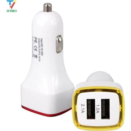 Square rocket 2 usb LED car charger two USB fast charge vehicle-mounted mobile charger lights for iphone 7 8 6 phone 50pcs/lot