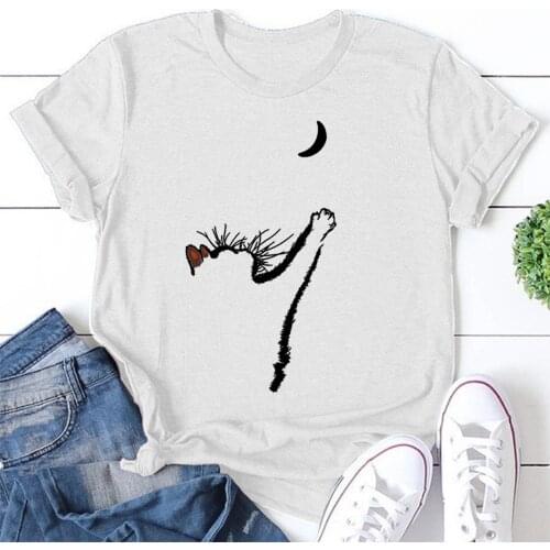 Summer Plus Size T Shirt Women Casual O-Neck Cute Animal Cat Print Short Sleeve T-Shirt Top Harajuku Korean Female T-shirt 2021