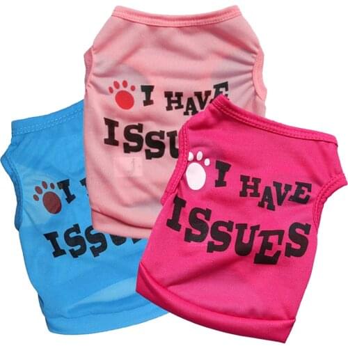 Summer Small Dog Clothing Fashion Stretch Candy Color Breathable Vest Printed Letters T-shirt Shirt Puppy Dog Clothes