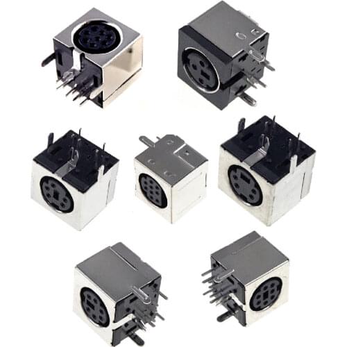 1000pcs MINI DIN Connector 3 4 5 6 7 8 9 Pin Circular Receptacle Female Sockets Horizontal Through Hole PCB Solder