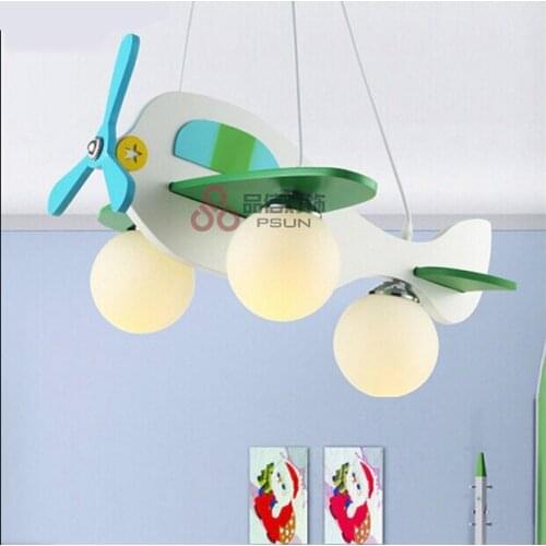 Fashion aircraft Childrens bedroom Chandeliers led lamps High quality resin Chandelier Six E27 led lustre light Chandelier