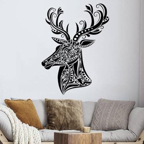 Deer Head Wall Decal Hunting Animal Vinyl Wall Sticker Home Decor Bedroom Nursery Decoration Design Interior Art Murals C824