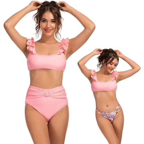New Sexy Women High Waist Multi-Layer Flounce Bikini Split Body Swimsuit Sexy Three-Piece Swimwear SW211