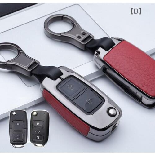 NEW High Quality Zinc Alloy Leather Car Smart Key Case Cover Shell For Volkswagen LaVida Sagitar Bora polo Tiguan Golf