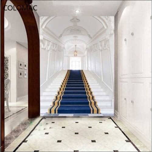 Colomac Custm Large Personality 3D Stereo Wallpaper Living Room Porch European Staircase Background Seamless Mural Drop Shopping