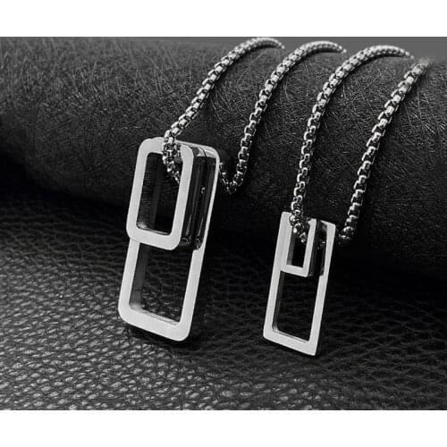 Titanium steel frame necklace men and women couple chain fashion matching accessories