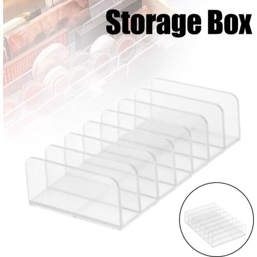 Eyeshadow Palette Makeup Organizer Acrylic Vertical Accessories Storage Stand 7 Section for Countertop Vanities Cabinets PI669