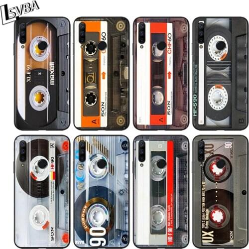 Vintage tape retro style for Huawei Honor 30 20 10 9S 9A 9C 9X 8X MAX 10 9 Lite 8A 7C 7A Pro Silicone Black Phone Case