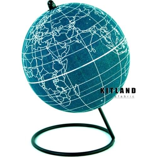Blue Cork Wooden Tellurion Globe World Map with Metal Base tellurion Cork Message Board