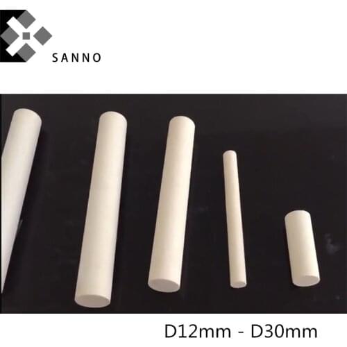 Soild alumina ceramic rod D12mm - D30mm insulating aluminum oxide shafts 99 alumina al2o3 ceramic rods for resistor