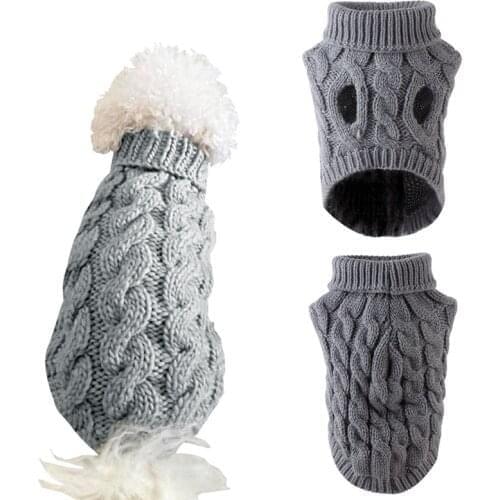 Warm Dog Cat Sweater Clothing Winter Turtleneck Knitted Pet Cat Puppy Clothes Costume For Small Dogs Cats Chihuahua Outfit Vest