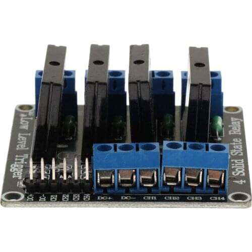 5V DC 4 Way High Level Solid State Relay Module Broad with Fuse 250V2A Black