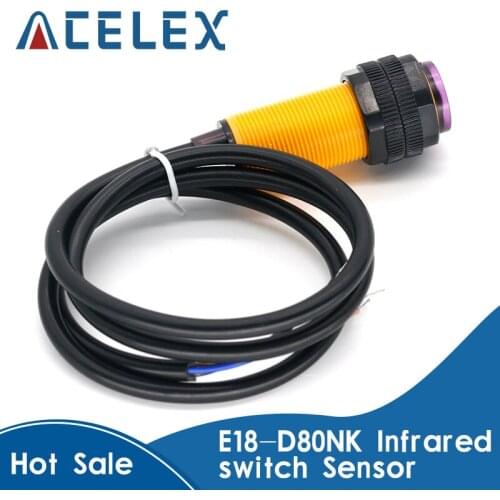 Smart Car Robot E18-D80NK Infrared Obstacle Avoidance Photoelectric Sensor Proximity Switch 3-80cm Detection Range Adjustable