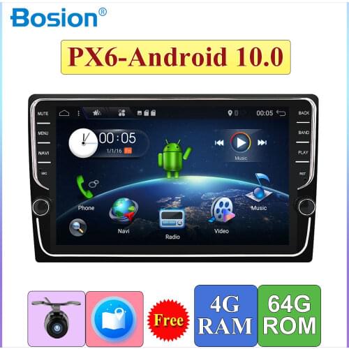 1 Din 10'' PX6 Universal Android 10.0 4GB RAM+64G Car Radio Stereo GPS Navigation WiFi 1024*600 Touch Screen 1din Car PC