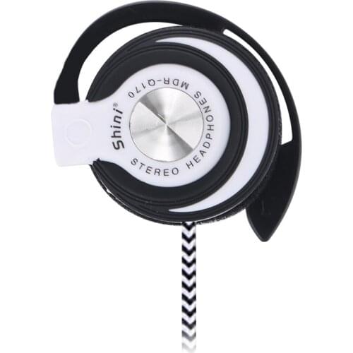 Universal 3.5mm Wired Headphones HIFI Stereo Metal Earphones Heavy Bass Headset Over-ear Adjustable Ear hook earphone for phone