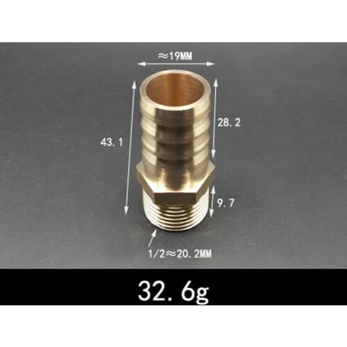 Thicken DN15 1/2" BSP Male x 19mm Hose Barb Tail Brass Coupling Joint Pipe Fitting Water Gas