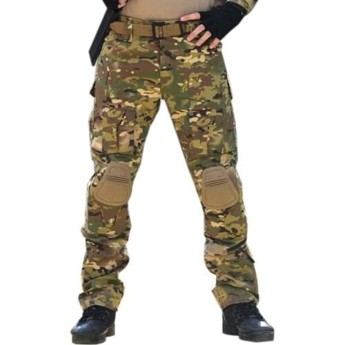 Military Style Tactical Hunting Pants Army Camouflage SWAT Wear-resistant Work Frog Pants Mens Combat Pants Knee Pads