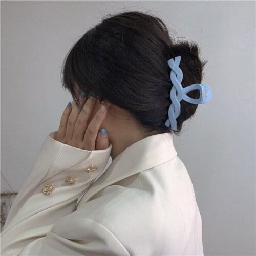 TIMEONLY Sweet Geometric Cross Twist Hair Claws Smooth Cover Colorful Acrylic Hair Clamp Korean Headwear for Hair Ponytail Women