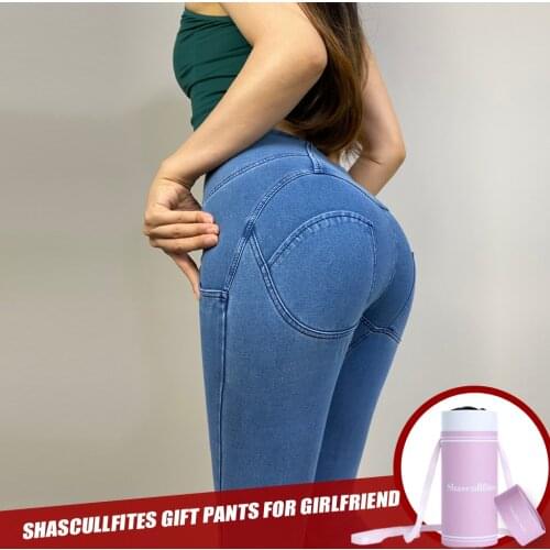 Melody Woman Jeans High Waist Blue Gym Jeggings Skinny Jeans Fitness Super Stretch Shapewear Butt Lift Sexy Ladies
