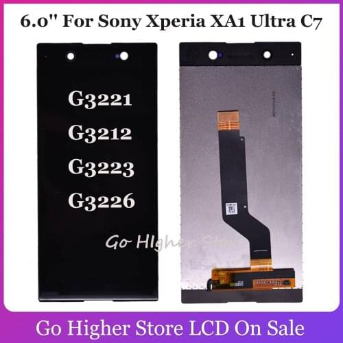 6.0'' For Sony Xperia XA1 Ultra C7 LCD Screen Display Touch Digitizer G3221 G3212 G3223 G3226 Assembly with frame