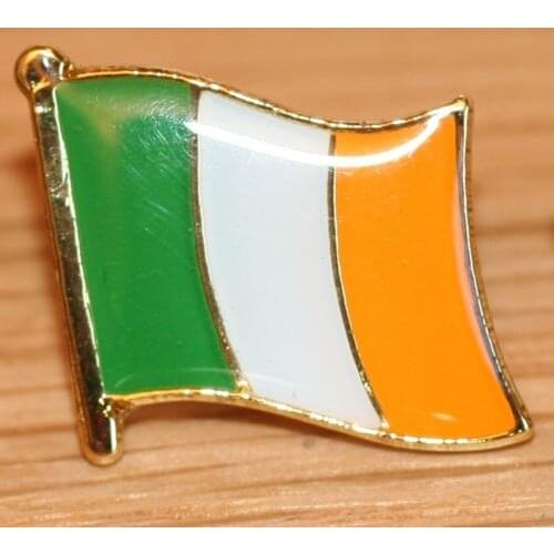 Factory outlets custom lapel name badges Most popular IRELAND Irish EIRE Country Metal Flag Lapel Pin Badge custom