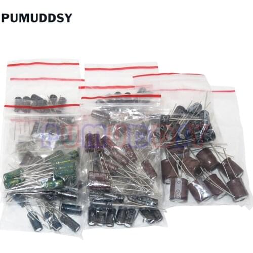 12ValuesX10PCS=120PCS 0.22UF-470UF Aluminum Electrolytic Capacitor Component Diy Assortment Kit New and Original