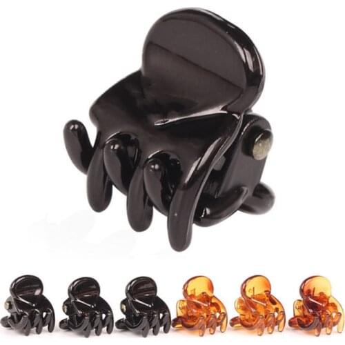 12pcs/Bag Black Hair Clips Clipper Clip Barrettes For Women Ladies Plastic 6 Claws Hairpin Headwear Hair Styling Tools