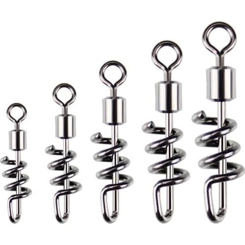 20pcs/lot Rolling swivel Barrel Swivel Fishing Hook Connector with screwed snap fishing swivels Fishing Connector Fishing Hook