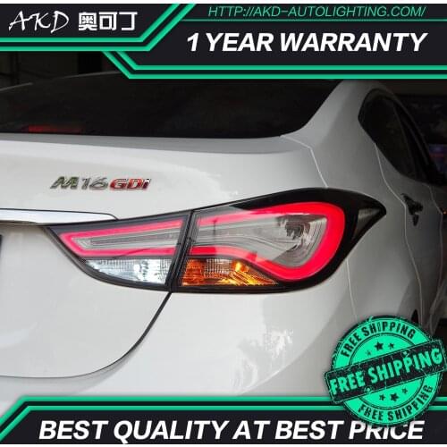 AKD tuning cars Tail lights For Hyundai Elantra 2012-2016 Taillights LED DRL Running lights Fog lights angel eyes Rear parking