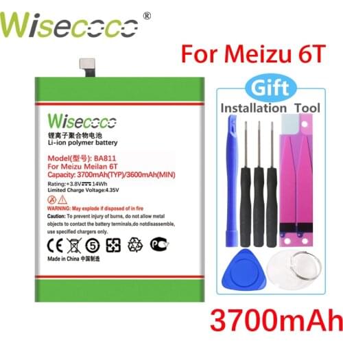 Wisecoco BA811 3700mAh Battery For Meizu 6T Mobile Phone High Quality Battery replace+Tracking Number