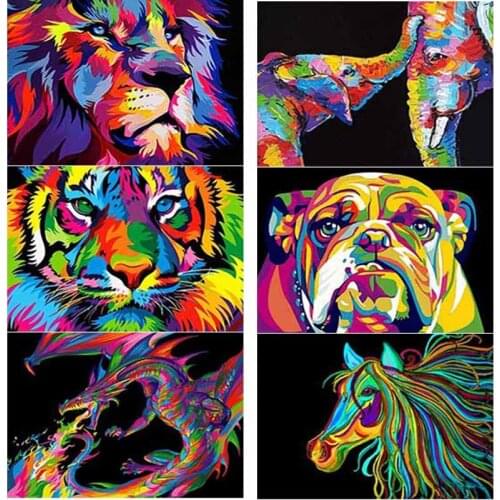 Diy 5D Diamond Painting Tiger Cross Ctitch Animals Diamond Embroidery Full Square Round Drill Landscape Mosaic Home Decor Gift