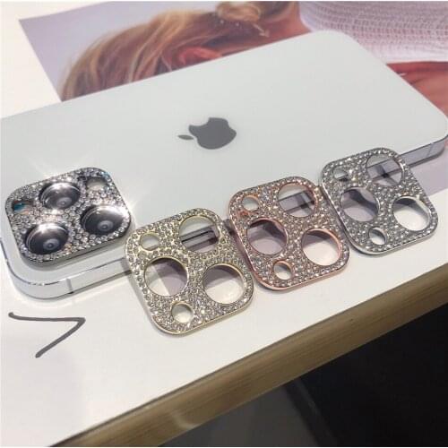 Diamond Camera Lens Protector Film For iPhone 11 12 Pro Max Glitter Crystal Len Protector Cover For iPhone11 Pro Max Glass Case