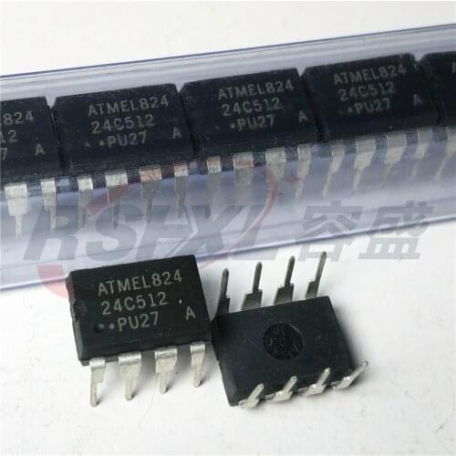 AT24C512 AT24C512-10PU-2.7 24C512 DIP-8P Second-hand original 10pcs/lot