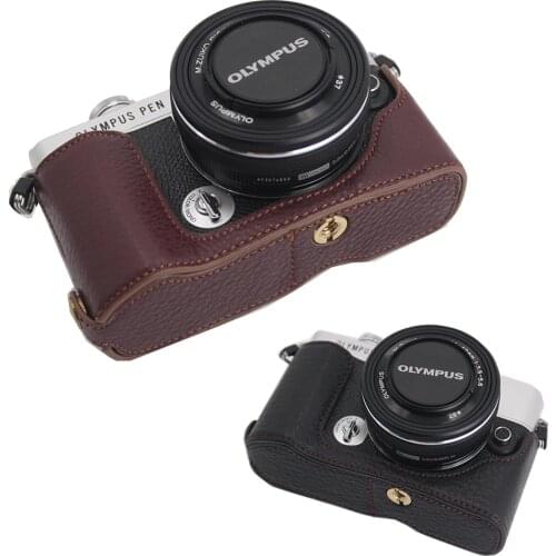 Genuine Leather Case Camera bag Half Body cover For Olympus EP7 With Battery Opening High quality