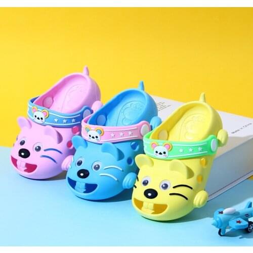 Kids Clogs for Boy Cartoon Animal Slippers for Children In Summer Incisor Rat Anti Slip Home Kids Croc Shoes
