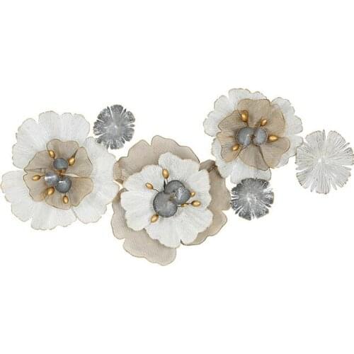 European 3D Stereo Wrought Iron Flower Wall Decoration Ornaments Home Livingroom Wall Sticker Crafts Sofa Background Wall Murals