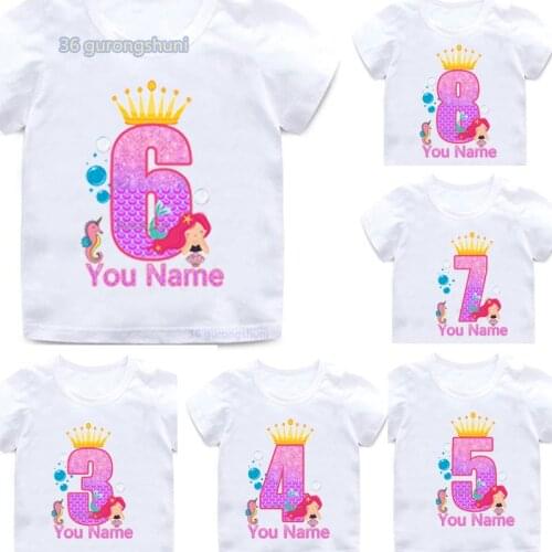Happy Birthday Print graphic t shirts children clothes number 2 3 4 5 Letter tshirt girl boys kids t-shirt tops for girls shirts