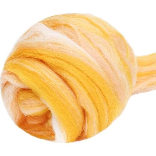 Imzay 3.53oz Wool Roving Yarn, 100% Pure Wool, Chunky Yarn, Spinning Wool Roving For Needle Felting Wet Felting(multicolor07