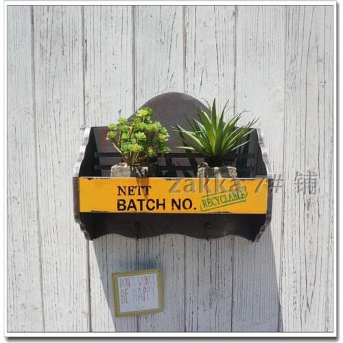 LOFT industrial style cafe bar clothing racks wall decoration storage Wall Mural hook