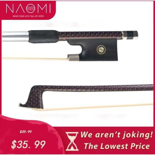 NAOMI Master Level Braided Carbon Fiber Violin Bow 4/4 Handmade With Natural Mongolian Horse Hair Fast Response