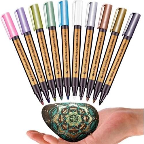 Paint marker 10PCS/Lot Metallic Markers Paints Pens Art Permanent Writing for Paper Stone Glass Wall paint
