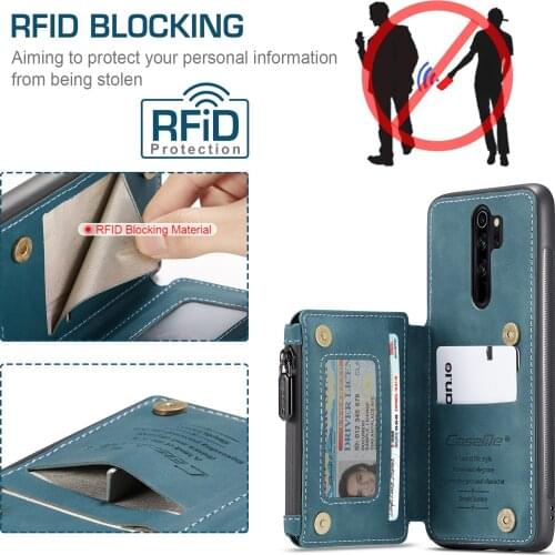 Matte Touch PU Leather Wallet Phone Case w/ RFID Blocking for Xiaomi Mi Redmi Note 8 Pro Note 9 Pro Max Note 9s Cover