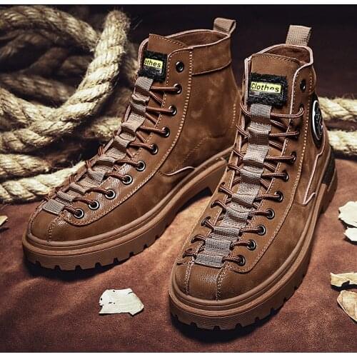 Men boots 2020 Brand Leather Ankle Boots Shoes Autumn male footwear Outdoor Comfortable Non-slip men casual shoes Big size 39-46