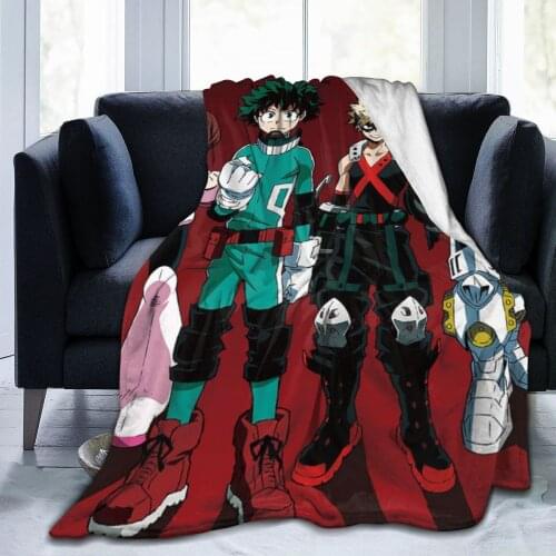 My hero college soft and warm coral Plush Blanket Sofa bed sheet knee cover adult girl baby child gift