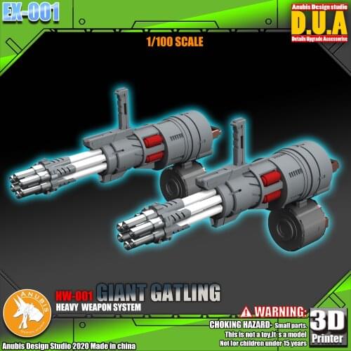 Anubis Unpainted Refitting Suite of Giant Gatling for MG 1/100 Gundam model Mobile Suit kids toys