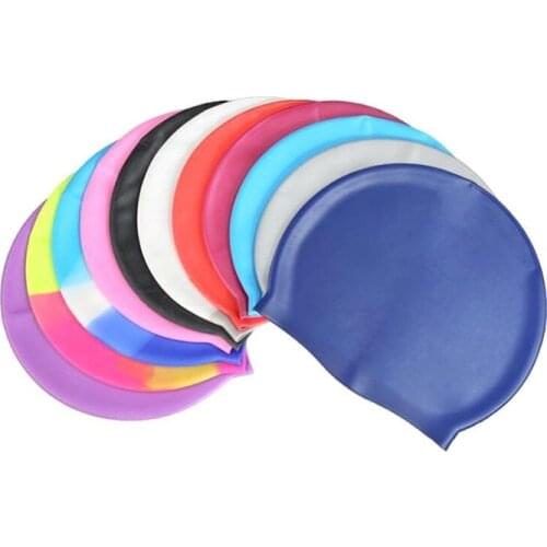 New Solid Color Silicone Swimming Ear Protection Diving Helmet Long Hair Special Mens Large Childrens Comfortable Swimming Hat