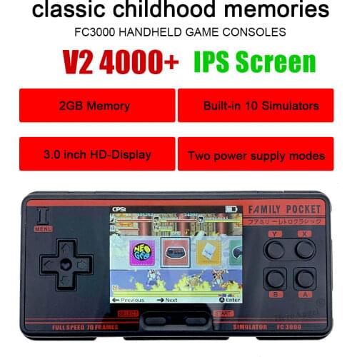 2020 Handheld Game Console Video Gaming Console built-in 1091Games Simulator FC3000 Handheld Children Color Game PXPX7