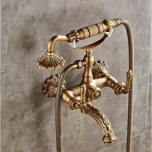 New arrival total brass Classic bronze finished bathroom bathtub shower Set Wall Mounted shower Faucet Mixer Faucet Tap set