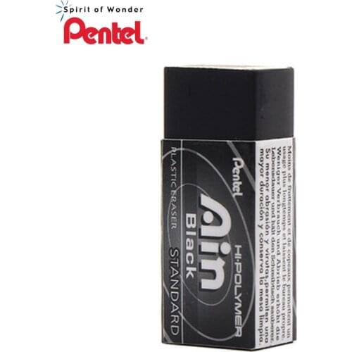 Pentel ZEAH06 Black Eraser 12 Pieces AIN Hi Polimer Plastic Pencil Eraser 43*18*11mm Super Clean